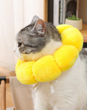 エリザベスカラー 猫用 犬用 ペット用品 傷舐め防止 傷口保護 術後 ケア用品 引っ掻き防止 ひまわり 花 フラワー 黄色 イエロー かわいい