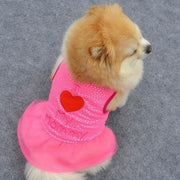 ドッグウェア 犬服 犬用ウェア ペットウェア スカート ワンピース ドレス 小型犬用 可愛い おしゃれ お散歩 チュール ハート柄 ロゴ イヌ用 DOG わんちゃん用