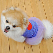 ドッグウェア 犬服 犬用ウェア ペットウェア スカート ワンピース ドレス 小型犬用 可愛い おしゃれ お散歩 チュール ハート柄 ロゴ イヌ用 DOG わんちゃん用