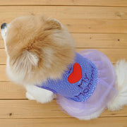 ドッグウェア 犬服 犬用ウェア ペットウェア スカート ワンピース ドレス 小型犬用 可愛い おしゃれ お散歩 チュール ハート柄 ロゴ イヌ用 DOG わんちゃん用