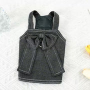 ペットウェア キャミソール 犬服 猫服 洋服 ドッグウェア 犬の服 キャットウェア 袖なし ノースリーブ デニム リボン 着脱簡単 夏 春 秋 夏服 面ファスナー カジュアル シンプル お洒落 可愛い ペット服