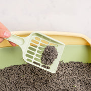 トイレスコップ 猫砂用 猫用 ネコ ペットグッズ 砂取り シャベル ふるい シンプル プラスチック製 青 緑 ピンク 紫