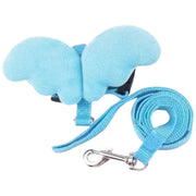 ハーネス リード 2点セット 猫用 犬用 小型犬 ウサギ用 ペット用品 胴輪 散歩紐 リーシュ 天使の羽 エンジェル 可愛い おしゃれ バックル おでかけ 外出 お散歩グッズ ペットグッズ ねこ ネコ