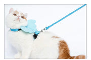ハーネス リード 2点セット 猫用 犬用 小型犬 ウサギ用 ペット用品 胴輪 散歩紐 リーシュ 天使の羽 エンジェル 可愛い おしゃれ バックル おでかけ 外出 お散歩グッズ ペットグッズ ねこ ネコ