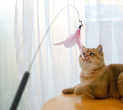 猫じゃらし 猫用おもちゃ ペット用品 ねこじゃらし 猫 おもちゃ 羽 トンボ 運動不足解消 ストレス解消 フェイクファー ふわふわ かわいい 羽根 ペット