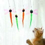 猫じゃらし 猫用おもちゃ ペット用品 ねこじゃらし 猫 おもちゃ 羽 トンボ 運動不足解消 ストレス解消 フェイクファー ふわふわ かわいい 羽根 ペット