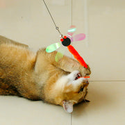 猫じゃらし 猫用おもちゃ ペット用品 ねこじゃらし 猫 おもちゃ 羽 トンボ 運動不足解消 ストレス解消 フェイクファー ふわふわ かわいい 羽根 ペット