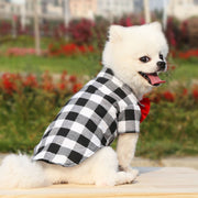 ペットウェア シャツ 蝶ネクタイ 犬服 猫服 洋服 ドッグウェア キャットウェア 袖あり ボタン チェック柄 カジュアル 可愛い お散歩 お出かけ 普段使い ペット服 犬の服 猫の服