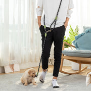 リード リーシュ 犬用 ペット用品 お散歩グッズ ハンズフリー マルチ ロング 長め 長い ショルダー 肩掛け 斜め掛け 反射材付き