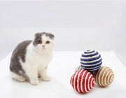 猫用おもちゃ 4個セット ペット用おもちゃ ボール キャットトイ 音が鳴る ペット用玩具 犬用 ランダムカラー 麻縄 運動不足解消 ストレス発散 コミュニケーショングッズ 球体 ペット用品 ペットグッズ かわいい 小さめ お部屋遊び ピンク 黄 緑 紫