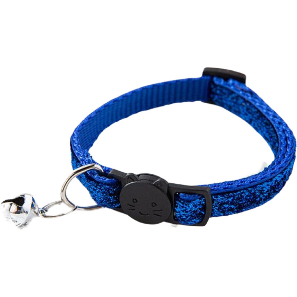 猫用首輪 ペット用品 カラー 鈴付き ラメ キラキラ セーフティバックル 安全バックル 無地 シンプル おしゃれ カラバリ豊富