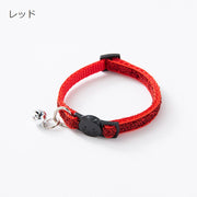 猫用首輪 ペット用品 カラー 鈴付き ラメ キラキラ セーフティバックル 安全バックル 無地 シンプル おしゃれ カラバリ豊富