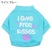 ドッグウエア ペットウエア カットソー Tシャツ トップス 犬の服 犬服 猫服 袖あり 長袖 プルオーバー ロゴ キスマーク ハート プリント カジュアル かわいい おしゃれ 犬用 小型犬 中型犬 秋 ペット用品 お出かけ お散歩 ペットグッズ ワンちゃん XS S M L ブルー パープル ローズ