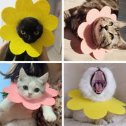 エリザベスカラー 猫 ねこ 犬 ペット用品 術後ウェア フェルト製 布製 軽量 傷口保護 怪我 傷舐め防止 花 フラワー 可愛い