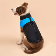 ペット服 ダウン風ベスト 犬 中型犬 袖なし ジャケット ジャンパー Dカン付 背中ファスナー 防寒 秋 冬 お散歩 お出掛け ドッグウエア バイカラー カラーブロック おしゃれ シンプル