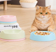 ペット用フードボウル ペット用食器 犬 猫 いぬ ねこ ペット 餌入れ エサ入れ エサ皿 餌台 猫耳 青 ピンク 緑 単色 プラスチック製 シンプル かわいい 可愛い 餌やり