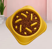 フードボウル ペット用食器 猫用食器 犬用食器 エサ入れ 早食い防止 餌皿 給餌 給水 凸凹 デコボコ サークル 滑り止め付き 丸 ペット用品 ペットグッズ 丸のみ防止 早食い予防 フードディッシュ 単色 シンプル ピンク 青 緑 黄 紫 ネイビー 緑