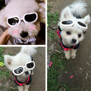 犬用ゴーグル 犬用サングラス ペット用 メガネ イヌ ワンちゃん 猫 ゴム フィット かわいい かっこいい おしゃれ 紫外線 UVカット スポーツ 雪 ウインタースポーツ 小型犬 中型犬 調節可 黒 白