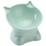 ペット用食器 フードボウル エサ入れ 水入れ ペット用品 犬 猫 餌皿 スタンドタイプ 餌台 イヌ ネコ 軽量 角度付き ネコ型 単色 かわいい