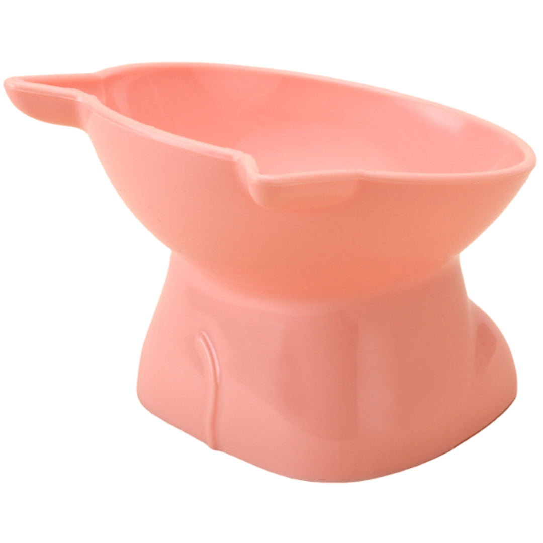 ペット用食器 フードボウル エサ入れ 水入れ ペット用品 犬 猫 餌皿 スタンドタイプ 餌台 イヌ ネコ 軽量 角度付き ネコ型 単色 かわいい