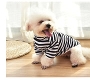 ドッグウェア カットソー 犬服 犬用品 ペット用品 ペット服 小型犬 中型犬 袖あり ハイネック ボーダー しましま シンプル おしゃれ カジュアル お出かけ 普段着 抜け毛対策 赤 橙 青 黒
