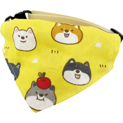 ペット用バンダナ 猫用 犬用 小型犬 子犬 スカーフ イヌ×イエロー バリエーション画像