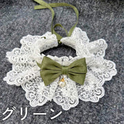 ペット用チョーカー ネックレス 猫 ねこ 小型犬 いぬ アクセサリー 首飾り 紐 レース 蝶ネクタイ フェイクパール リボン 上品 エレガント かわいい おしゃれ ペットグッズ ペット用品