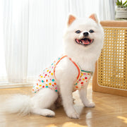 ペット用キャミソール イヌ用キャミソール 小型犬 中型犬 猫 ネコ 小動物用 ノースリーブ 袖なし プルオーバー 薄手 シースルー 総柄 イチゴ ドット 水玉 カラフル 可愛い キュート ポップ カジュアル おしゃれ 春 夏