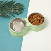 ペット用食器 フードボウル ステンレス製 ダブルボウル 2個 犬用 猫用 イヌ ネコ ペット用品 お食事グッズ お皿 えさ入れ 水入れ 水受け かわいい シンプル 便利