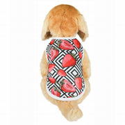 ペットウェア タンクトップ 犬服 猫服 ドッグウエア キャットウエア ノースリーブ 袖なし 春夏 ペット用品 お散歩 お出掛け 汚れ防止 冷え対策 ペット用品 ラウンドネック プリント柄 イチゴ リーフ 可愛い おしゃれ お散歩 お出掛け