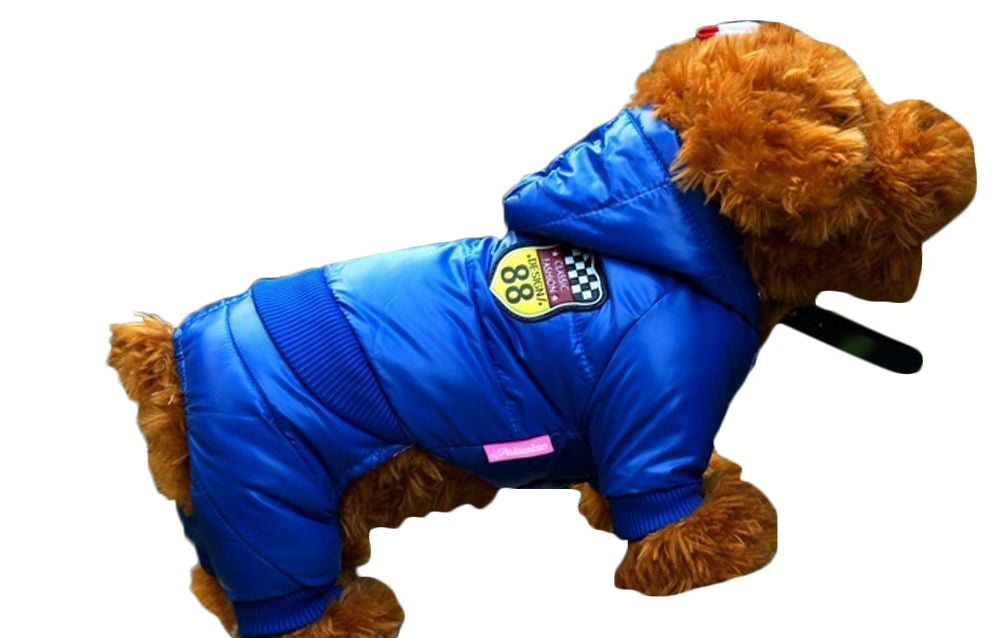 ペット用 犬用 洋服 ドッグウェア アウター コート 中綿ブルゾン ジャンパー カバーオール つなぎ 小型犬 中型犬 ナイロン パーカー フード付き 暖かい あったかい 防寒対策 寒さ対策 可愛い ドッグウエア 犬の服 イヌ用 いぬ用 お出掛け お散歩
