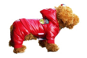 ペット用 犬用 洋服 ドッグウェア アウター コート 中綿ブルゾン ジャンパー カバーオール つなぎ 小型犬 中型犬 ナイロン パーカー フード付き 暖かい あったかい 防寒対策 寒さ対策 可愛い ドッグウエア 犬の服 イヌ用 いぬ用 お出掛け お散歩
