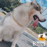 犬用ネックレス 犬用アクセサリー 首輪 チェーン 喜平チェーン ゴールドカラー アクセサリー 小物 犬用 ペット 鎖 小型犬 中型犬 大型犬 サイズ調整 太め 大きめ フック おしゃれ ゴージャス 重厚感 シンプル ラグジュアリー 光沢 ペット用品