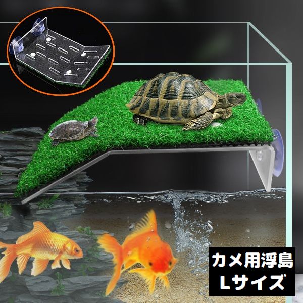 爬虫類用 両生類用 浮島 日なたぼっこ台 テラス Lサイズ 吸盤 バスキング 日光浴 休憩 水槽 アクアリウム 亀 カメ トカゲ イモリ