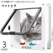 ペットドア 後付け キャットドア 猫ドア ネコ 犬 イヌ 引き戸用 DIY 取り付け 扉 ボタン操作 省エネ 暖房 冷房 出入り自由 スイングドア ブラシ付き 静音 マグネット 磁石 薄型 壁 ドア セルフ ペット用品 ペットグッズ シンプル スマート 開閉コントロール 白 茶 黒