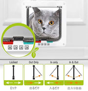 ペットドア 後付け キャットドア 猫ドア ネコ 犬 イヌ 引き戸用 DIY 取り付け 扉 ボタン操作 省エネ 暖房 冷房 出入り自由 スイングドア ブラシ付き 静音 マグネット 磁石 薄型 壁 ドア セルフ ペット用品 ペットグッズ シンプル スマート 開閉コントロール 白 茶 黒