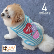 ドッグウエア タンクトップ ペット用 犬用 洋服 ボーダー柄 袖なし プルオーバー ノースリーブ ハート 英字 ハグ キス ラブ Hug me Kiss Love 女の子 男の子 かわいい ポップ キュート ドッグウェア おしゃれ 犬服 春夏秋 小型犬 中型犬 無地
