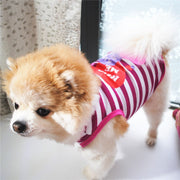 ドッグウエア タンクトップ ペット用 犬用 洋服 ボーダー柄 袖なし プルオーバー ノースリーブ ハート 英字 ハグ キス ラブ Hug me Kiss Love 女の子 男の子 かわいい ポップ キュート ドッグウェア おしゃれ 犬服 春夏秋 小型犬 中型犬 無地