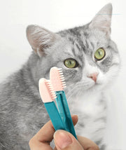 グルーミングブラシ ペット用 猫 犬 ネコ イヌ お手入れ 目の周り ブラシ 目ヤニ拭き ピンセット型 はさめる コットン 拭き上げ