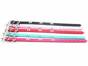 首輪 カラー 小型犬 中型犬 大型犬 犬 猫 ペット用品 お散歩グッズ PUレザー 骨 ホネ ボーン 可愛い サイズ調節可能 軽量