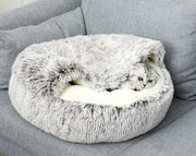 ペットベッド 猫用 40cm キャットハウス 裏起毛 裏ボア ふわふわ モコモコ ペット用品 ドーム型 クッション 寝床 ネコ用 暖かい あったか 防寒 寒さ対策
