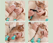 猫用足カバー 爪カバー 4個セット 猫靴 猫手袋 キャットシューズ ペット用品 グルーミング ブラッシング お風呂 お手入れグッズ 引っかき防止