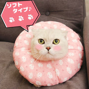 エリザベスカラー 猫用 犬用 ペット用品 ペットグッズ 布製 ドーナツ型 ソフトタイプ やわらか クッション サイズ調節 紐付き ストッパー 傷舐め防止