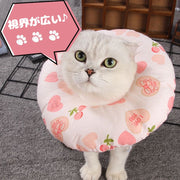 エリザベスカラー 猫用 犬用 ペット用品 ペットグッズ 布製 ドーナツ型 ソフトタイプ やわらか クッション サイズ調節 紐付き ストッパー 傷舐め防止
