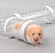 ハムスタートンネル 4点セット 4パーツ ハムスターパイプ ペット用おもちゃ 小動物用おもちゃ アスレチック ジョイント チューブ 連結 組み立て ストレス発散 遊び 運動不足解消 透明 クリア シンプル