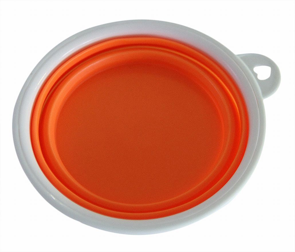 折畳みボウル 折り畳み食器 ペット用 犬用 猫用 カラビナ付き オレンジ バリエーション画像