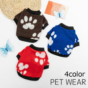 ペットウェア セーター フリース 犬用 猫用 ドッグウェア キャットウェア 袖あり プルオーバー あったか 暖かい 肉球 カジュアル おしゃれ かわいい お散歩 お出かけ 普段使い ペット服 犬の服 猫の服