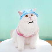 ペット用帽子 ハット 犬用 猫用 ぼうし あご紐付き 耳穴あり 被り物 日除け 暑さ対策 熱中症対策 夏バテ 日射病予防 ペット用品 イヌ用 ネコ用 カジュアル シンプル 可愛い