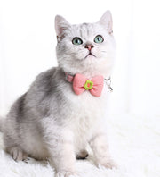 首輪 カラー 猫 ネコ 犬 小型犬 ペット用品 ペットグッズ ワンタッチバックル 鈴 リボン 蝶ネクタイ風 お花 フラワー 刺繍 長さ調整 かわいい おしゃれ 散歩