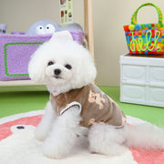 ドッグウェア ペットウェア ベスト ボア 起毛 犬の服 犬服 洋服 ペット用品 小型犬 チョッキ ノースリーブ 袖なし クマ おしゃれ かわいい 暖かい 防寒 お散歩 お出かけ いぬ 猫 ねこ